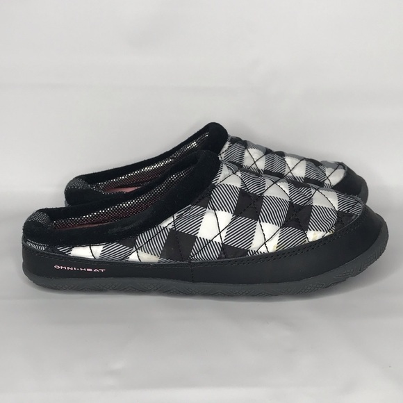 Columbia Packed Out OMNI-HEAT Children Slippers Black Checkered - Picture 11 of 14